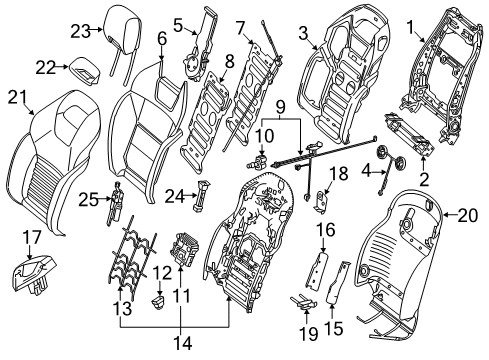 Seat Back Cover Diagram for 231-910-16-47-8Q59