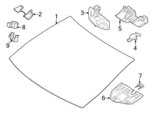 2024 Mercedes-Benz C43 AMG Glass - Windshield Diagram