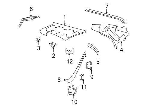 2010 Mercedes-Benz S400 Interior Trim - Quarter Panels Diagram