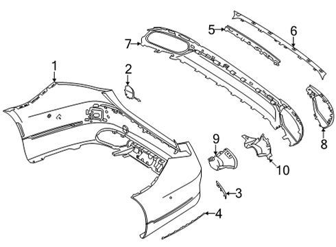 Bumper Cover Diagram for 223-885-97-00-9999