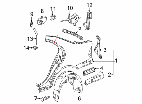 2009 Mercedes-Benz E550 Quarter Panel & Components