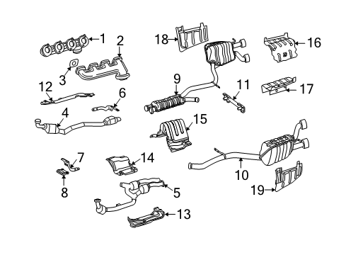 2007 Mercedes-Benz CLS63 AMG Exhaust Components, Exhaust Manifold Diagram