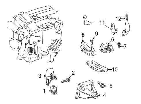 2014 Mercedes-Benz C250 Engine & Trans Mounting Diagram 1