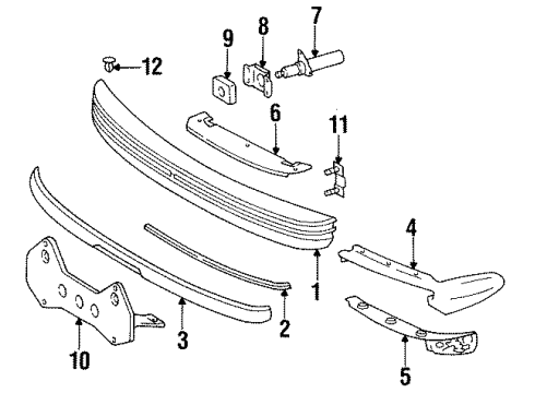 1985 Mercedes-Benz 300CD Front Bumper Diagram 1