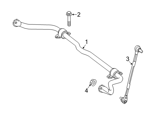 2015 Mercedes-Benz GLA45 AMG Stabilizer Bar & Components - Front Diagram