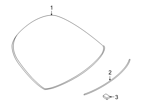 2008 Mercedes-Benz CL63 AMG Back Glass Diagram