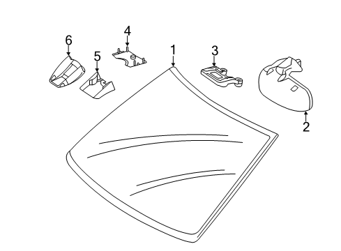 2013 Mercedes-Benz CL600 Windshield Glass Diagram