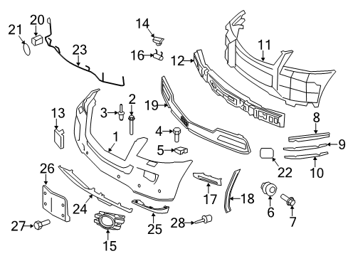 2012 Mercedes-Benz GL550 Front Bumper Diagram