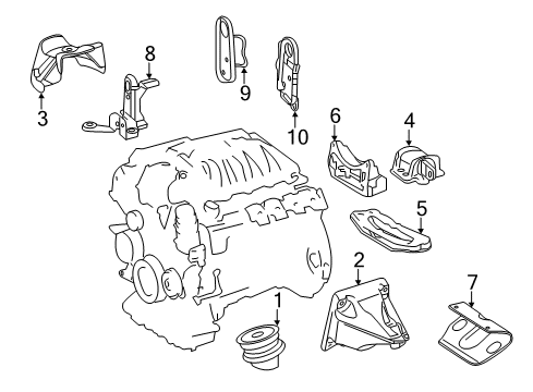 2011 Mercedes-Benz SL63 AMG Engine & Trans Mounting Diagram