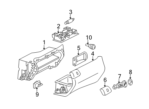 2006 Mercedes-Benz C55 AMG Glove Box Diagram