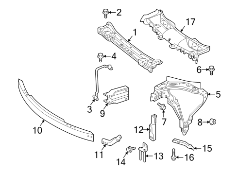 2013 Mercedes-Benz GLK350 Radiator Support Diagram