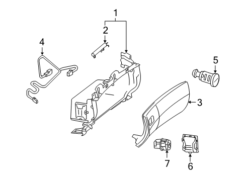 Glove Box Door Diagram for 216-680-05-98-8M80