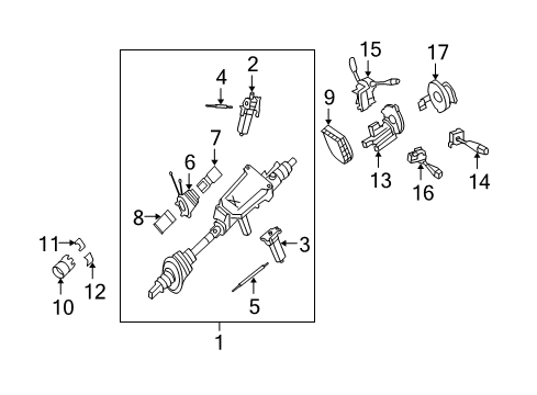 2009 Mercedes-Benz CL550 Steering Column & Wheel, Steering Gear & Linkage Diagram 2