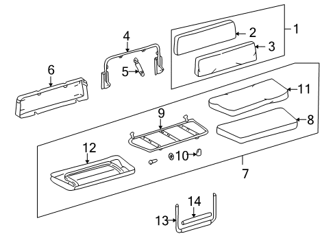 2003 Mercedes-Benz G55 AMG Rear Seat Components Diagram 1