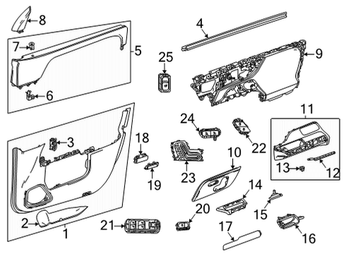 Door Trim Panel Mat Diagram for 247-727-01-00