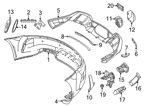 2018 Mercedes-Benz AMG GT R Bumper & Components - Rear Diagram 1