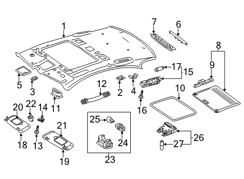 2014 Mercedes-Benz CL63 AMG Interior Trim - Roof Diagram