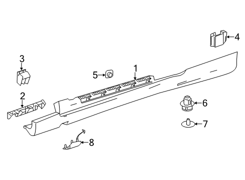 Rocker Molding Diagram for 207-698-13-54-9999