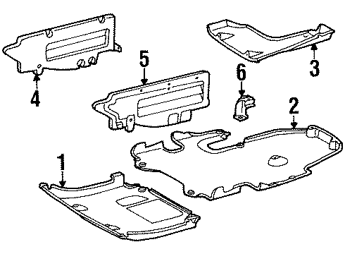 1991 Mercedes-Benz 300D Splash Shields Diagram