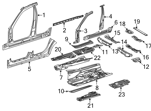 2007 Mercedes-Benz E350 Body Side Panel & Frame, Pillar Diagram 2