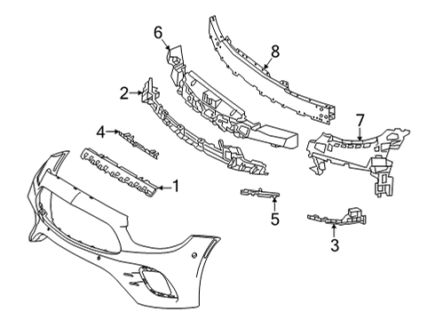 2022 Mercedes-Benz E450 Bumper & Components - Front Diagram 7