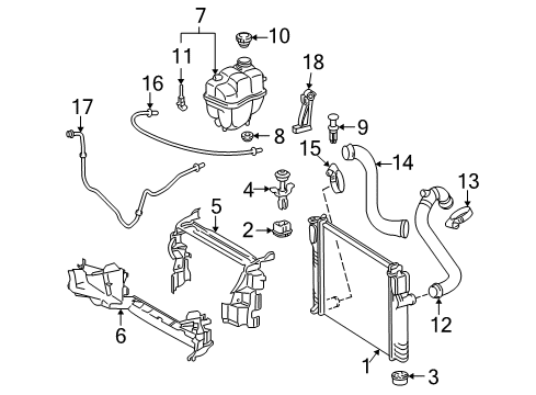 2006 Mercedes-Benz CLS500 Radiator & Components