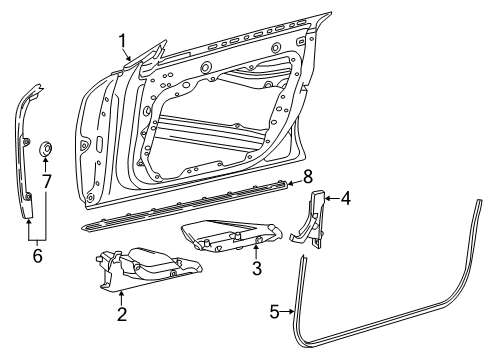 2019 Mercedes-Benz CLS450 Front Door, Body Diagram