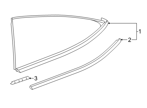 2017 Mercedes-Benz C43 AMG Quarter Panel - Glass & Hardware Diagram 1