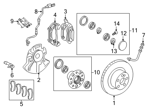 Rear Speed Sensor Diagram for 212-540-21-17-64