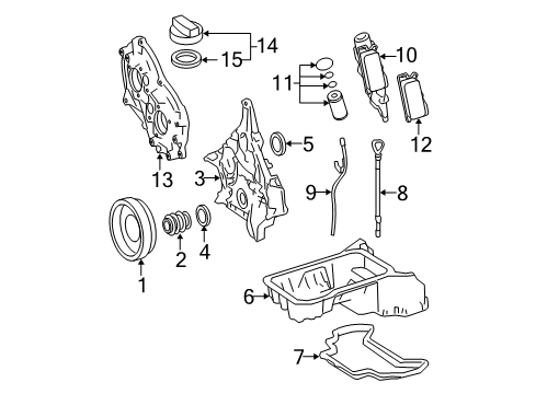 2006 Mercedes-Benz C230 Engine Parts & Mounts, Timing, Lubrication System Diagram 1