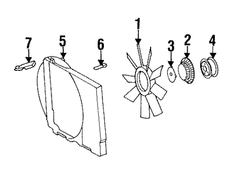 1993 Mercedes-Benz 300SE Cooling System, Radiator, Water Pump, Cooling Fan Diagram 1