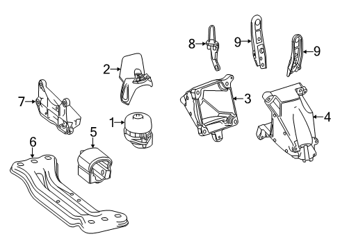 2014 Mercedes-Benz E350 Engine & Trans Mounting