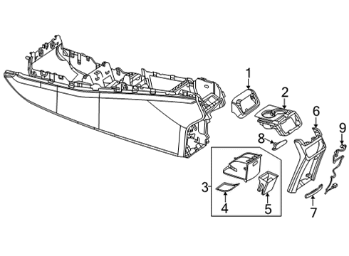 Rear Cupholder Diagram for 167-810-74-04-8R23