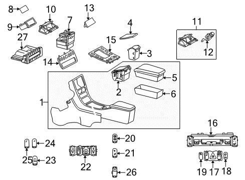 2001 Mercedes-Benz CLK320 Center Console Diagram