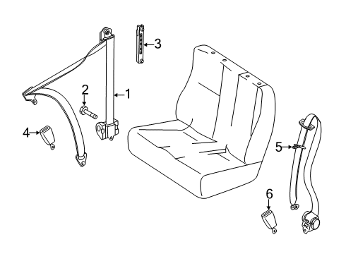 2020 Mercedes-Benz Sprinter 3500XD Seat Belt Diagram 1