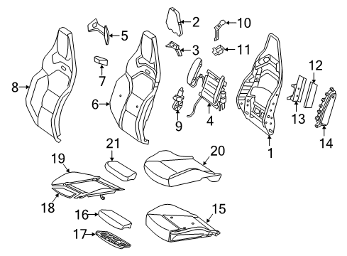 2018 Mercedes-Benz C63 AMG Driver Seat Components Diagram 4