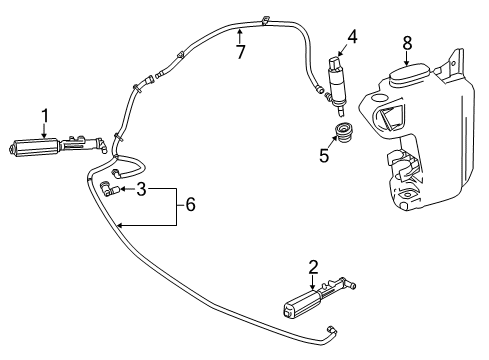 Washer Hose Diagram for 231-860-23-92