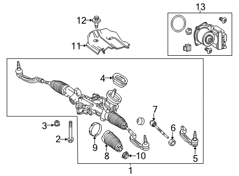 Steering Gear Diagram for 246-460-49-01-87