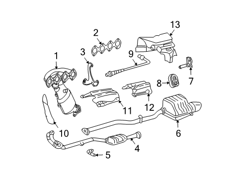 2005 Mercedes-Benz C230 Exhaust Components Diagram 1