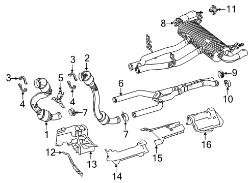 2018 Mercedes-Benz GLC63 AMG Exhaust Components Diagram 2