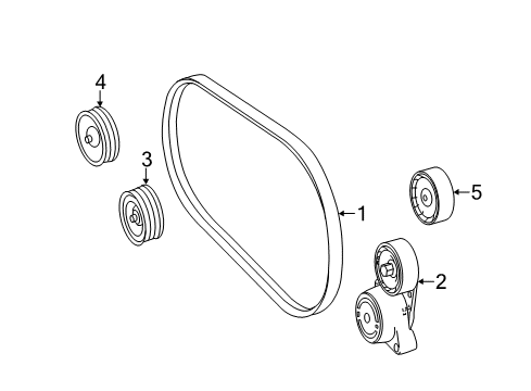 2015 Mercedes-Benz ML63 AMG Belts & Pulleys, Maintenance Diagram