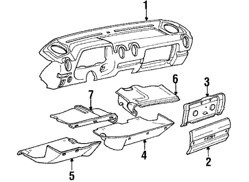 Lower Trim Panel Diagram for 123-680-85-17