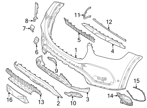 Lower Grille Diagram for 167-885-81-05