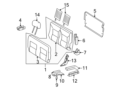 Seat Back Pad Diagram for 463-920-09-16