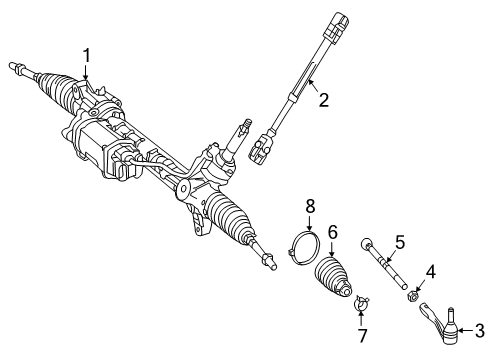 2017 Mercedes-Benz GLE400 Steering Column & Wheel, Steering Gear & Linkage Diagram 4