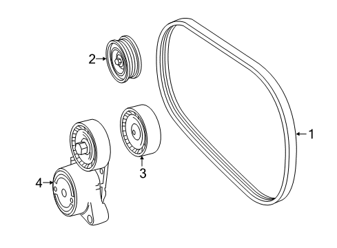 2018 Mercedes-Benz GLE63 AMG Belts & Pulleys, Cooling Diagram