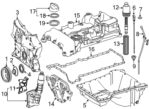 2014 Mercedes-Benz SLK250 Engine Parts & Mounts, Timing, Lubrication System Diagram 1