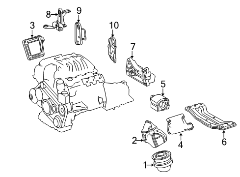 2008 Mercedes-Benz CLK63 AMG Engine & Trans Mounting Diagram