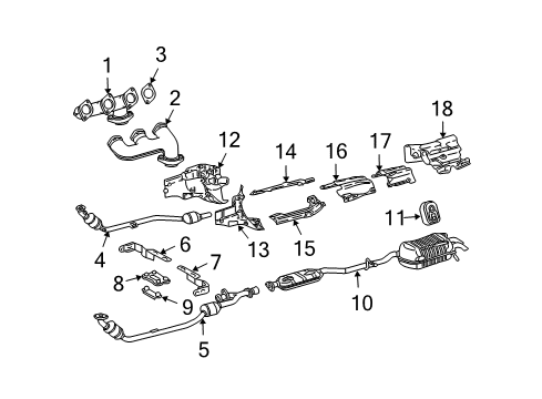 2003 Mercedes-Benz CLK320 Exhaust Components Diagram 2