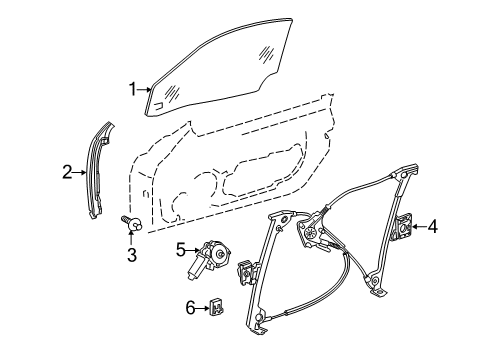 2012 Mercedes-Benz SL550 Glass - Door Diagram